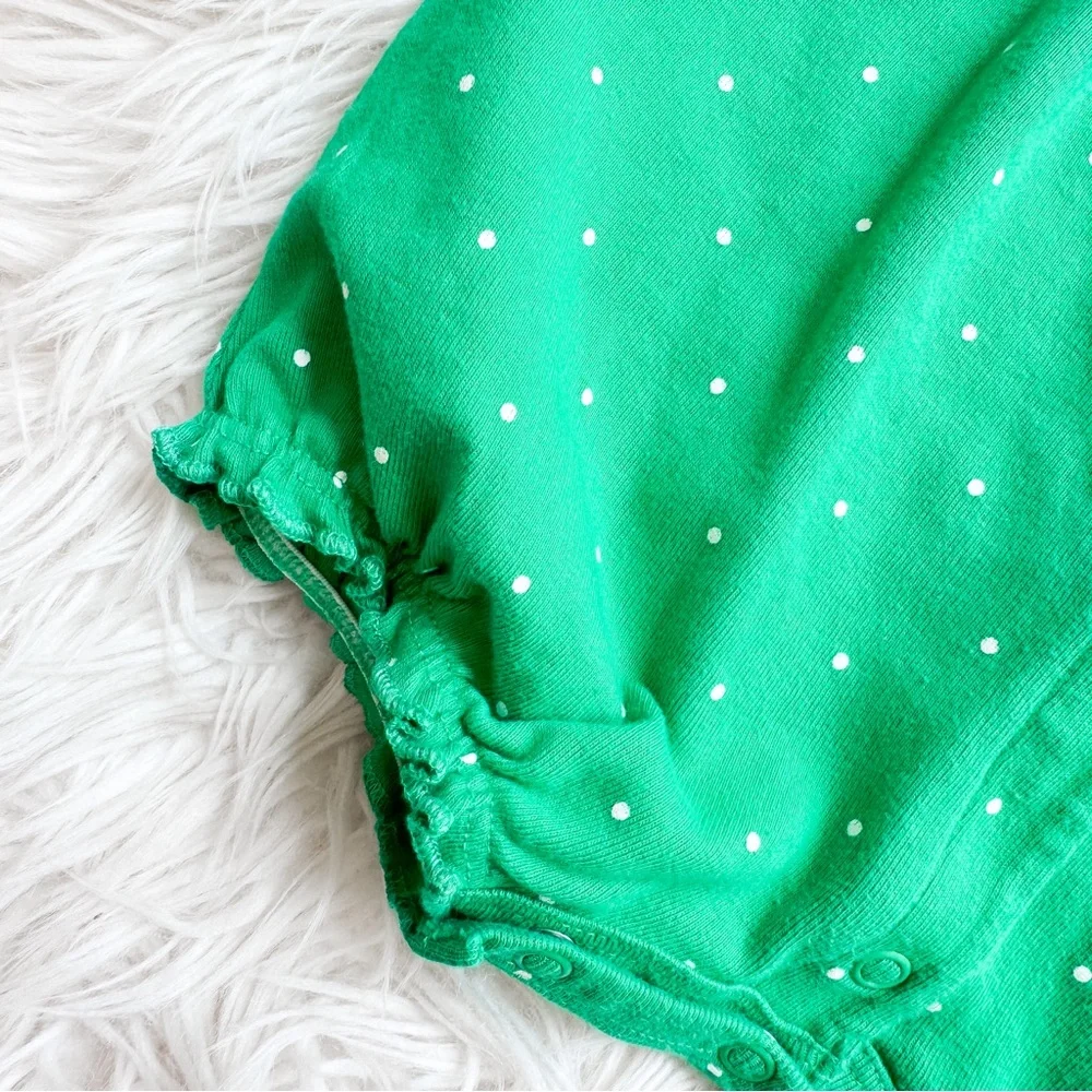 Carters | Green Polka Dot Butterfly Romper 24M Flutter Sleeve